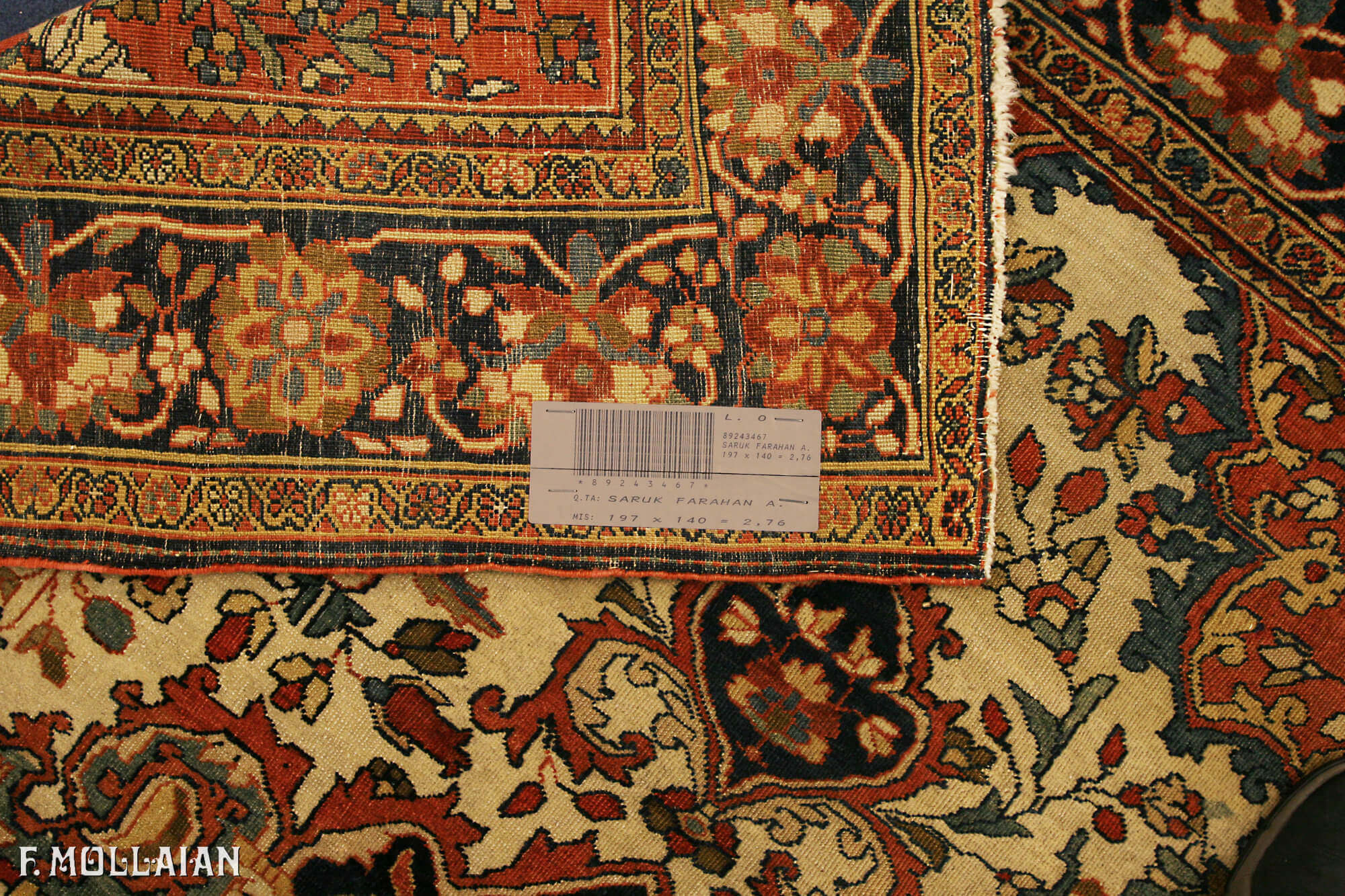 Tapis Persan Antique Saruk Farahan n°:89243467